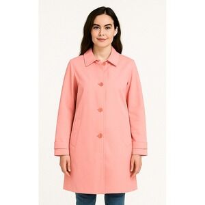 Harve Benard Women's Trench Coat Button Front Lined Back Slit Pastel Size 10 NWT